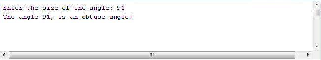 Obtuse Angle Output